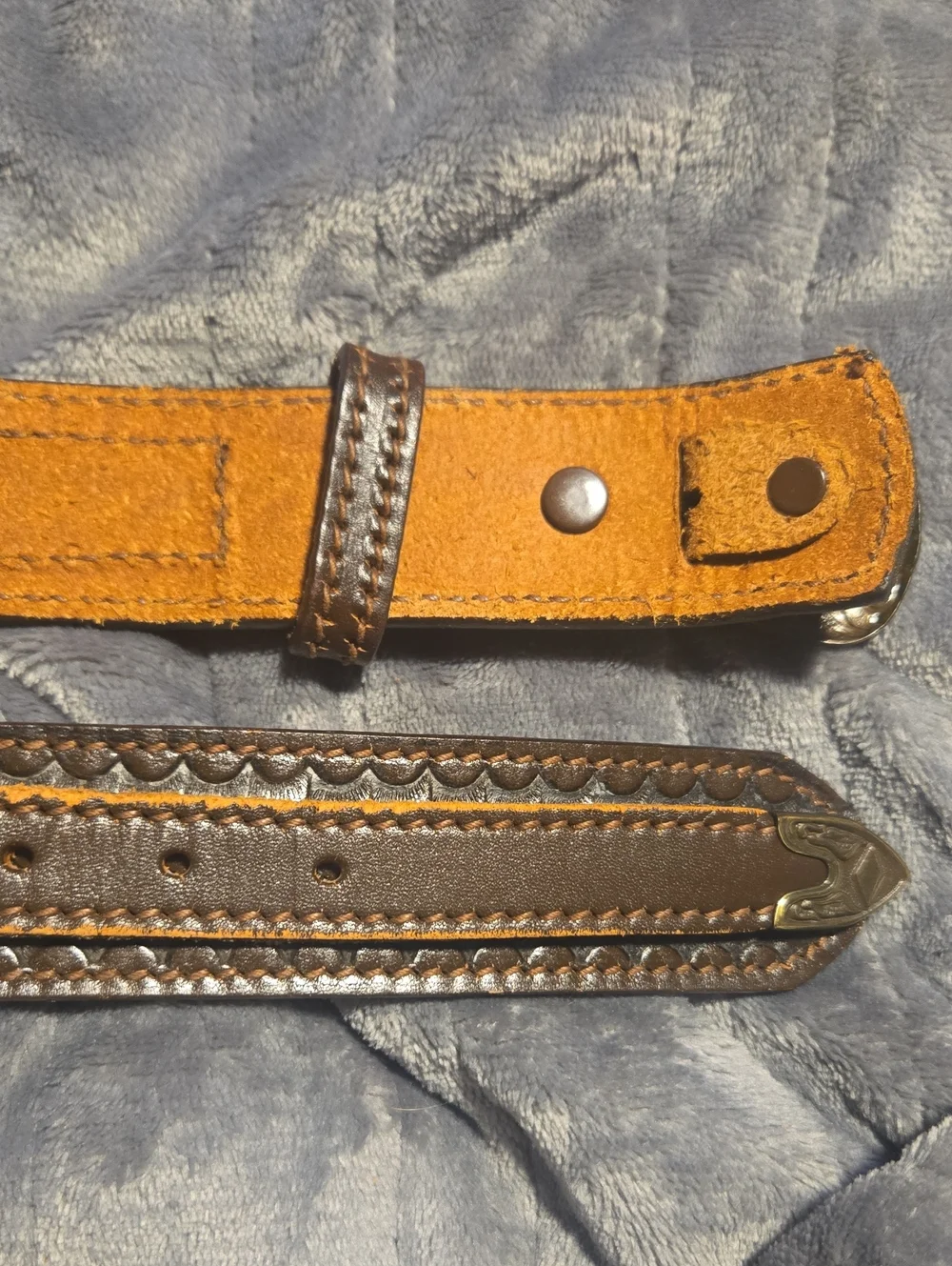 Vintage Western Leather Belt-Size 39